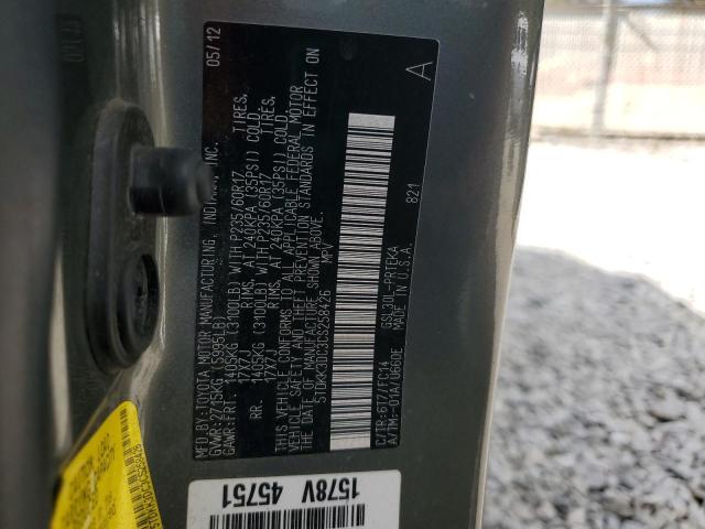 5TDKK3DC3CS258426 - 2012 TOYOTA SIENNA LE 灰色 照片 13