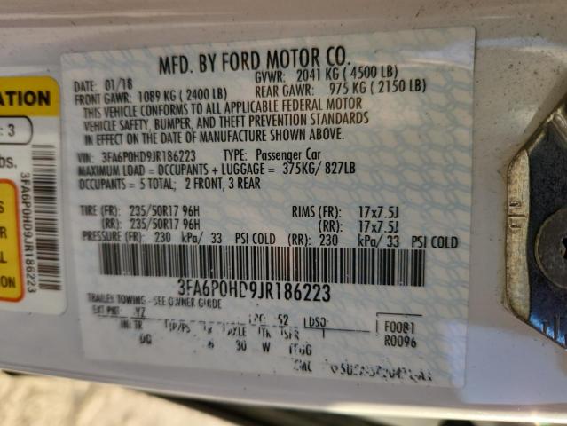 3FA6P0HD9JR186223 - 2018 FORD FUSION SE 白色 照片 13