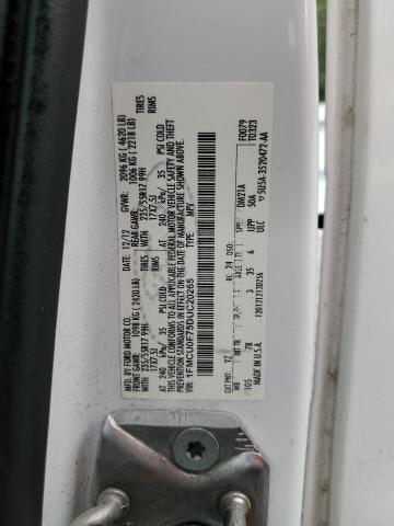 1FMCU0F75DUC20265 - 2013 FORD ESCAPE S WHITE photo 13