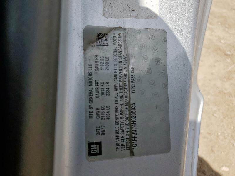 1G1FF3D74H0205035 - 2017 CHEVROLET CAMARO SS SILVER photo 12