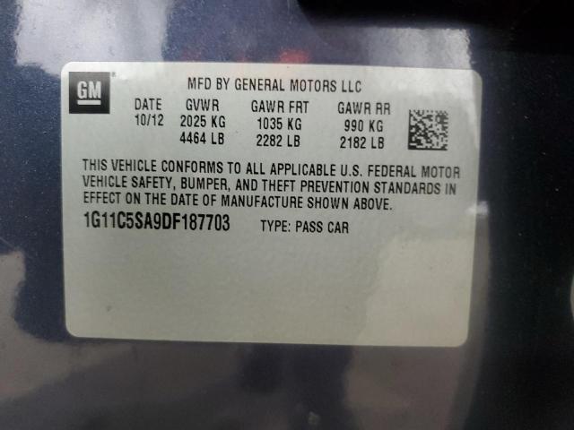 1G11C5SA9DF187703 - 2013 CHEVROLET MALIBU 1LT BLUE photo 12