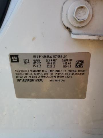 1G11A5SA0DF173386 - 2013 CHEVROLET MALIBU LS WHITE photo 13