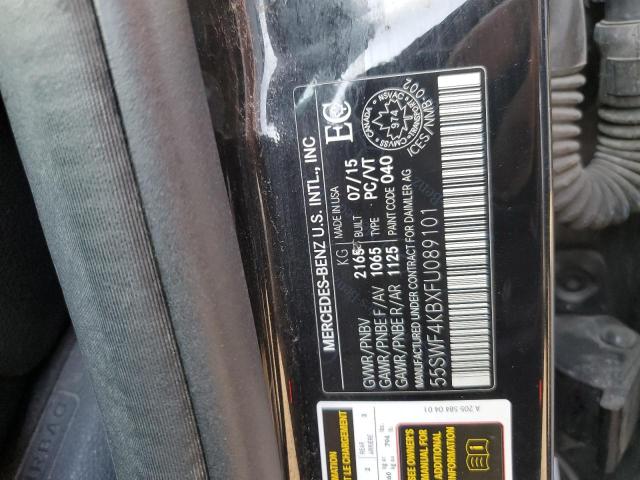 55SWF4KBXFU089101 - 2015 MERCEDES-BENZ C 300 4MATIC BLACK photo 12