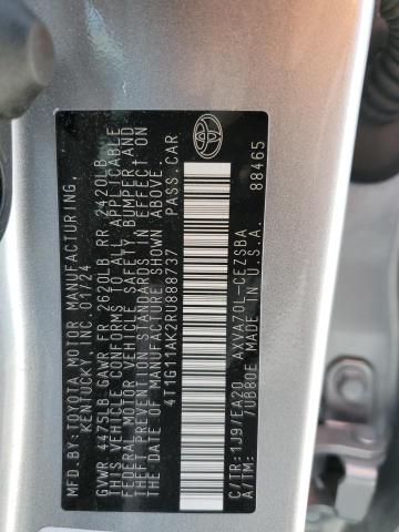 4T1G11AK2RU888737 - 2024 TOYOTA CAMRY SE NIGHT SHADE SILVER photo 12