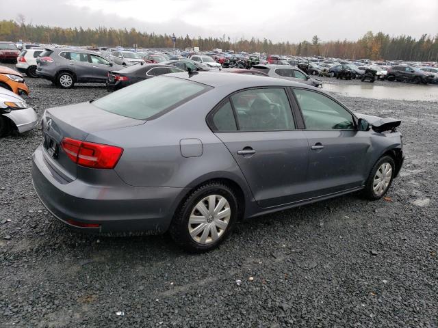 3VW1K7AJ8FM339266 - 2015 VOLKSWAGEN JETTA BASE GRAY photo 3