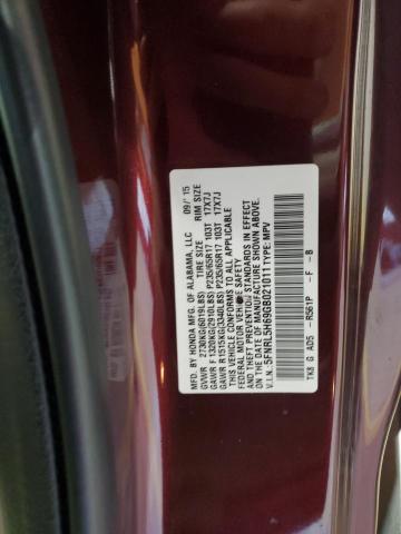 5FNRL5H69GB021011 - 2016 HONDA ODYSSEY EXL BURGUNDY photo 14