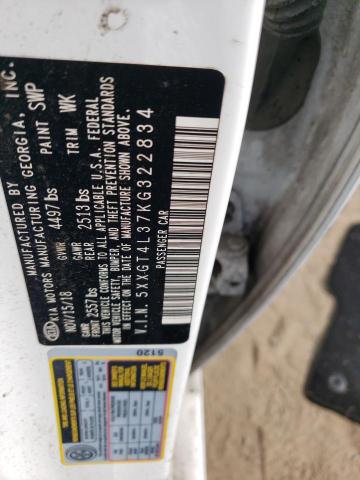 5XXGT4L37KG322834 - 2019 KIA OPTIMA LX 白色 照片 12