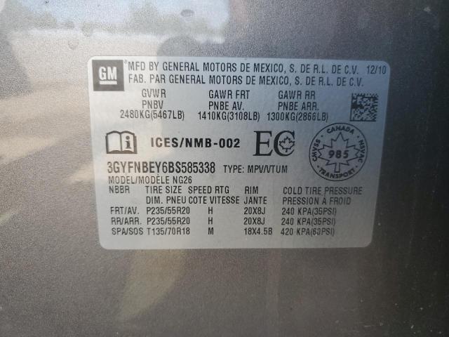 3GYFNBEY6BS585338 - 2011 CADILLAC SRX PERFORMANCE COLLECTION Сұр фото 13