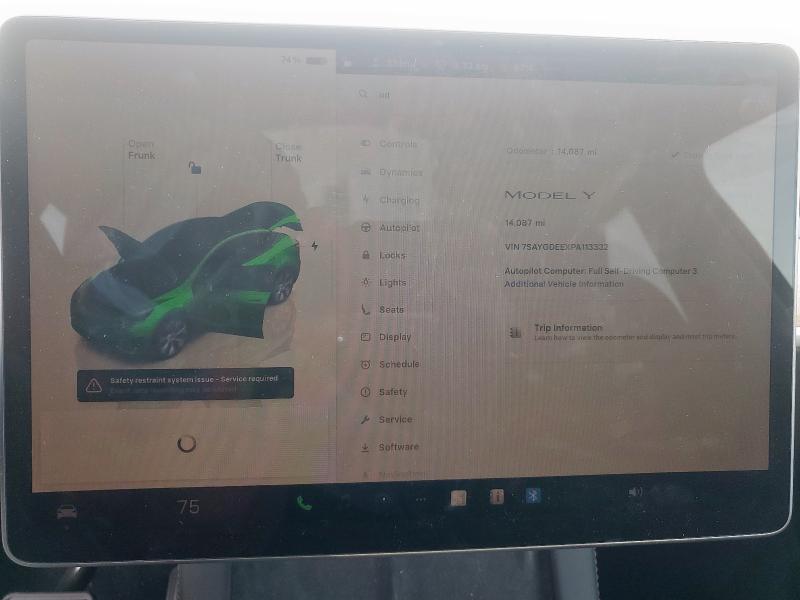 7SAYGDEEXPA113332 - 2023 TESLA MODEL Y BLUE photo 10