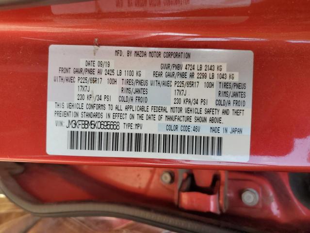 JM3KFBBM5K0695668 - 2019 MAZDA CX-5 SPORT RED photo 13