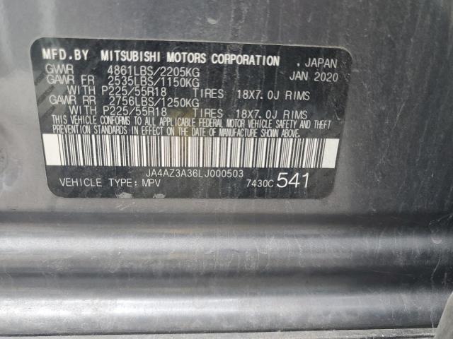 JA4AZ3A36LJ000503 - 2020 MITSUBISHI OUTLANDER SE GRAY photo 13