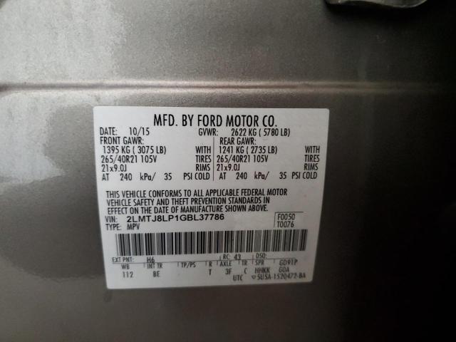 2LMTJ8LP1GBL37786 - 2016 LINCOLN MKX RESERVE TAN photo 13