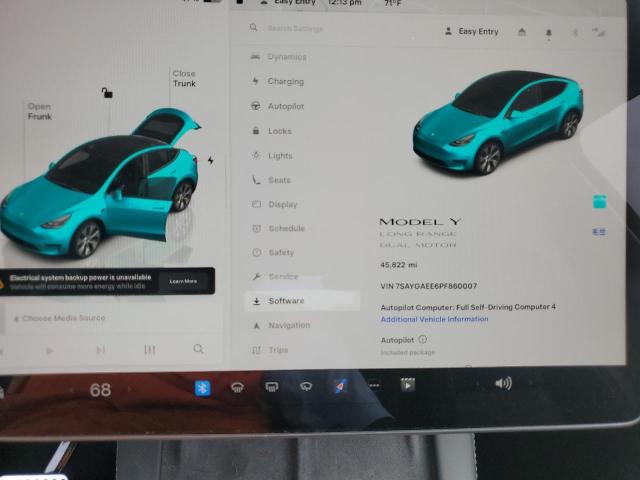 7SAYGAEE6PF860007 - 2023 TESLA MODEL Y Қара фото 9