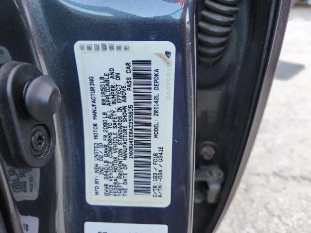 1NXBU4EE8AZ355805 - 2010 TOYOTA COROLLA BASE გრაფიტი ფოტო 12