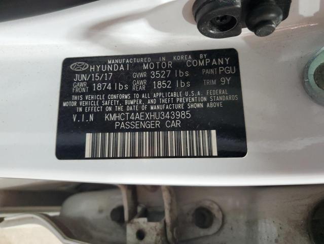 KMHCT4AEXHU343985 - 2017 HYUNDAI ACCENT SE Blanc photo 13