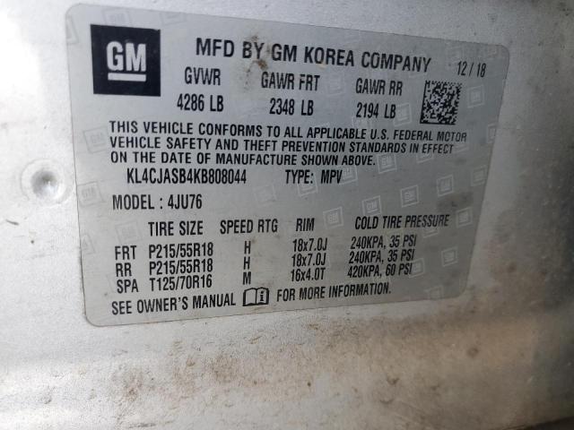 KL4CJASB4KB808044 - 2019 BUICK ENCORE PREFERRED 银色 照片 13