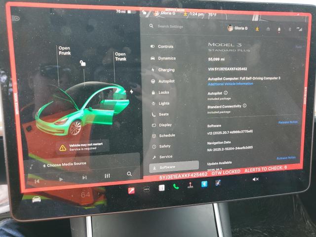 5YJ3E1EAXKF425462 - 2019 TESLA MODEL 3 Сұр фото 9