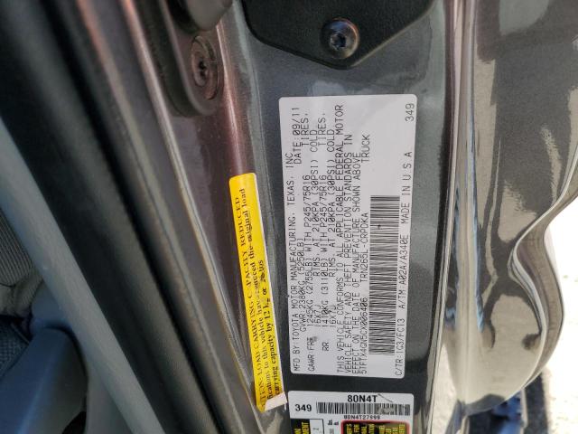 5TFTX4GN5CX006406 - 2012 TOYOTA TACOMA PRERUNNER ACCESS CAB GRAY photo 12