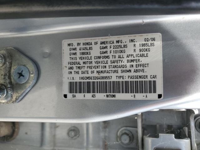 1HGCM56326A089557 - 2006 HONDA ACCORD SE SILVER photo 13