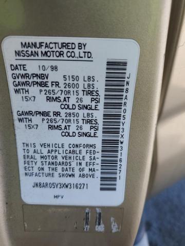 JN8AR05Y3XW316271 - 1999 NISSAN PATHFINDER LE 米色 照片 13