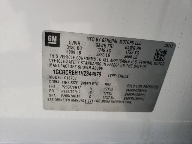 1GCRCREH1HZ344879 - 2017 CHEVROLET silverado C1500 LT WHITE photo 12