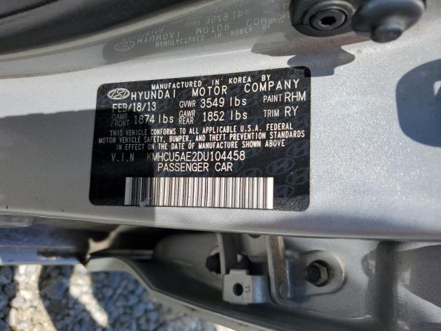 KMHCU5AE2DU104458 - 2013 HYUNDAI ACCENT GLS SILVER photo 12