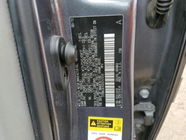 5TDBK3EH3DS242058 - 2013 TOYOTA HIGHLANDER BASE Сұр фото 13