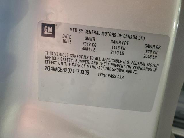 2G4WC582071170308 - 2007 BUICK LACROSSE CX Gümüş foto 12