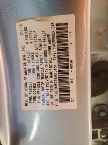 1HGCR6F31EA010420 - 2014 HONDA ACCORD HYBRID SILVER photo 12