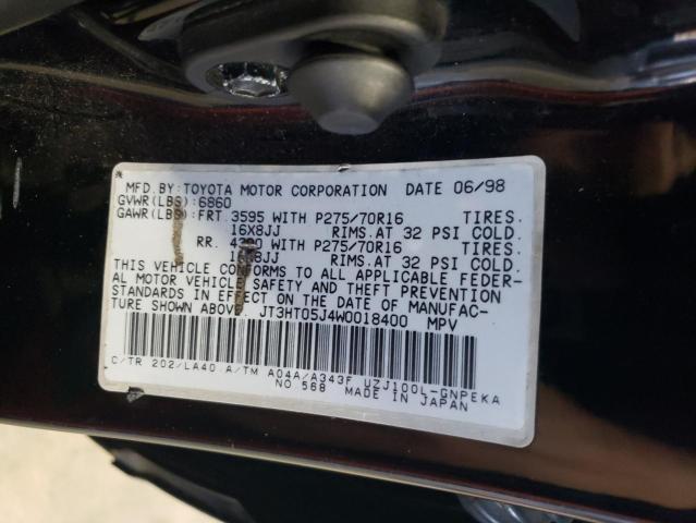 JT3HT05J4W0018400 - 1998 TOYOTA LAND CRUIS 黑色 照片 13