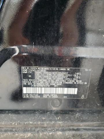 2T3KF4DV9BW103792 - 2011 TOYOTA RAV4 黑色 照片 13