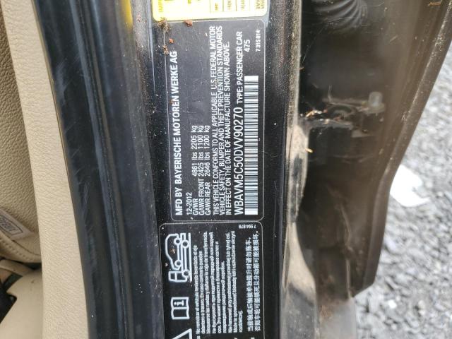 WBAVM5C50DVV90270 - 2013 BMW X1 XDRIVE35I BLACK photo 12