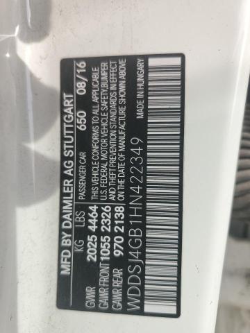 WDDSJ4GB1HN422349 - 2017 MERCEDES-BENZ CLA 250 4MATIC WHITE photo 12