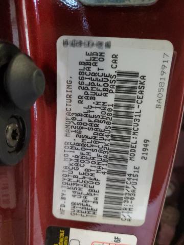 4T1BA32K14U502001 - 2004 TOYOTA CAMRY SE 红色 照片 12