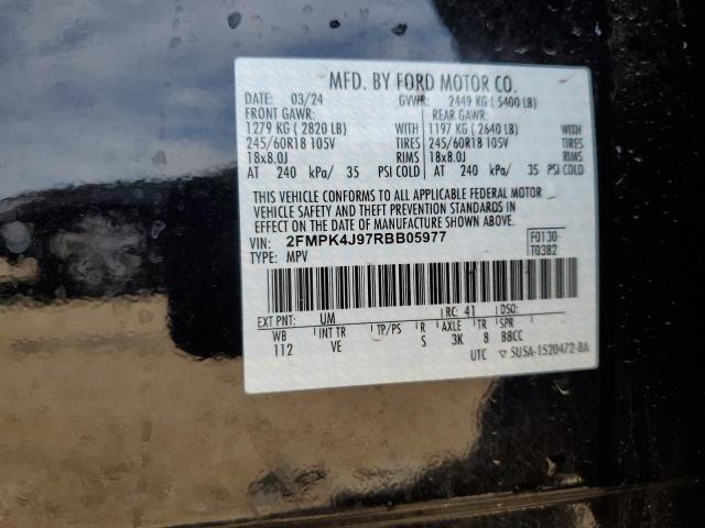 2FMPK4J97RBB05977 - 2024 FORD EDGE SEL 黑色 照片 12