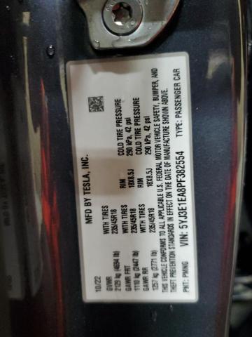 5YJ3E1EA8PF382554 - 2023 TESLA MODEL 3 灰色 照片 12