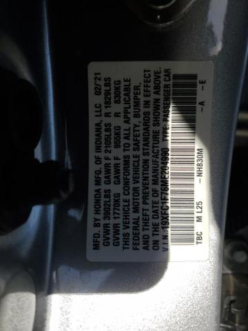 19XFC1F76ME204990 - 2021 HONDA CIVIC EXL 灰色 照片 12