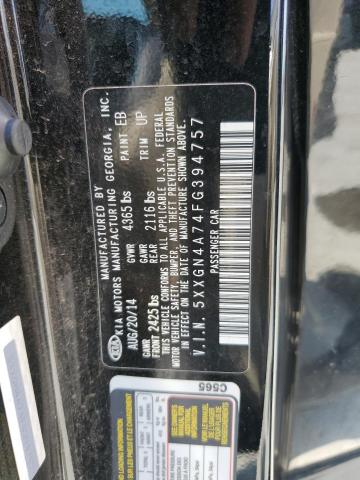 5XXGN4A74FG394757 - 2015 KIA OPTIMA EX BLACK photo 12