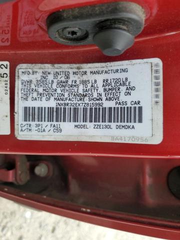 1NXBR32EX7Z815992 - 2007 TOYOTA COROLLA CE RED photo 13