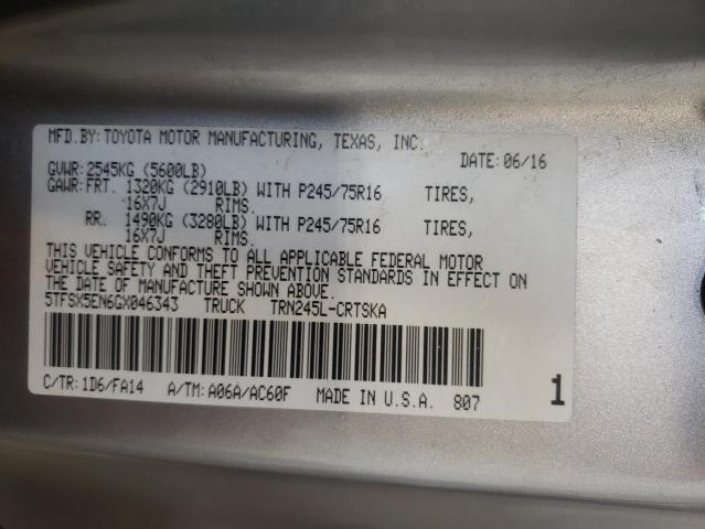 5TFSX5EN6GX046343 - 2016 TOYOTA TACOMA ACCESS CAB Сұр фото 13