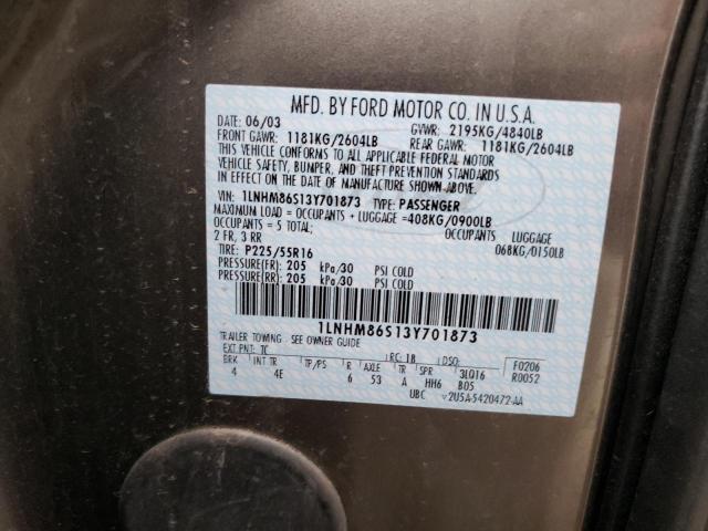 1LNHM86S13Y701873 - 2003 LINCOLN LS Qəhvəyi foto 12