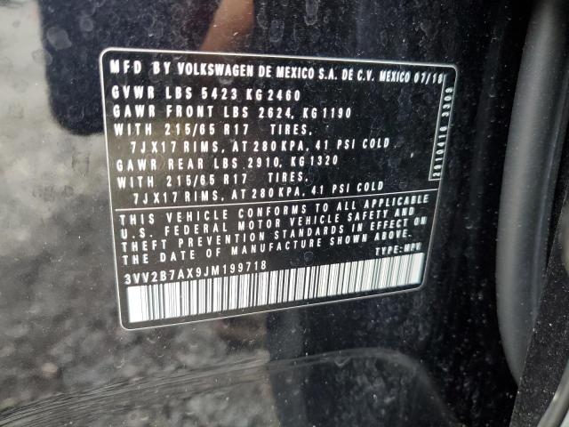 3VV2B7AX9JM199718 - 2018 VOLKSWAGEN TIGUAN SE Czarny zdjęcie 14