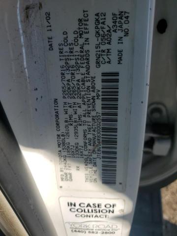 JTEBU14R830002557 - 2003 TOYOTA 4RUNNER SR5 WHITE photo 13