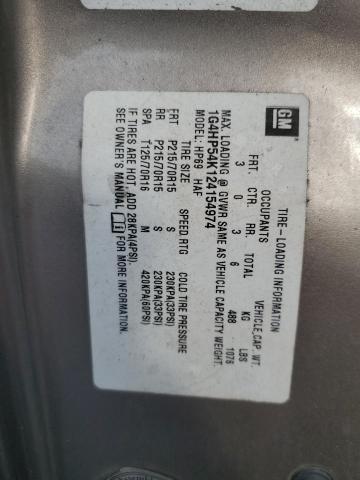 1G4HP54K124154974 - 2002 BUICK LESABRE CUSTOM ოქროსფერი ფოტო 12