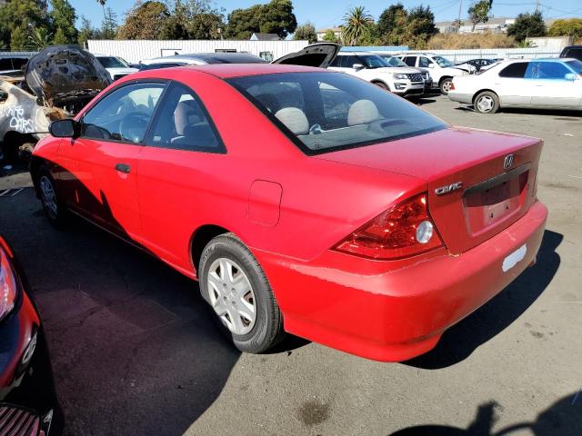 1HGEM22135L050328 - 2005 HONDA CIVIC DX VP RED photo 2