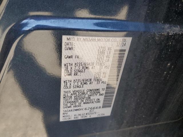 5N1AR2MM0FC626668 - 2015 NISSAN PATHFINDER S Mavi foto 13