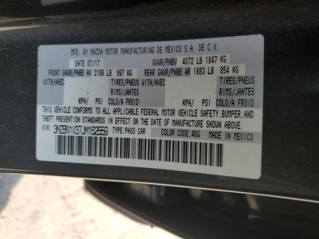 3MZBN1V37JM162559 - 2018 MAZDA 3 TOURING GRAY photo 12