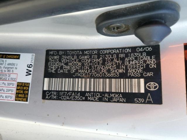 JTKDE177060136853 - 2006 TOYOTA SCION TC SILVER photo 13