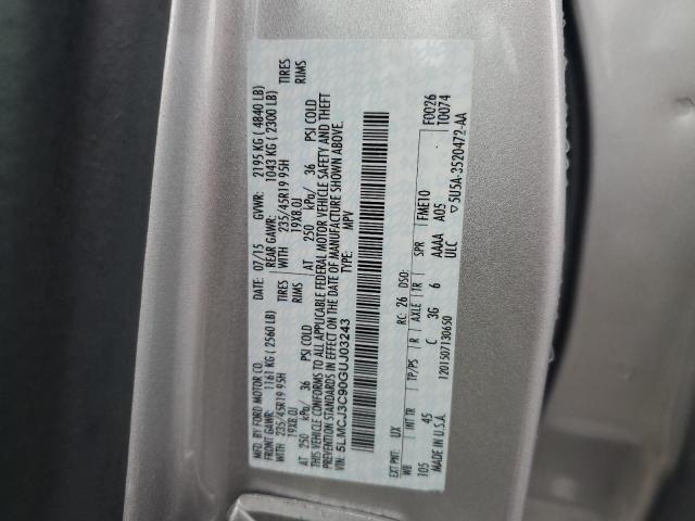 5LMCJ3C90GUJ03243 - 2016 LINCOLN MKC RESERVE ვერცხლისფერი ფოტო 13