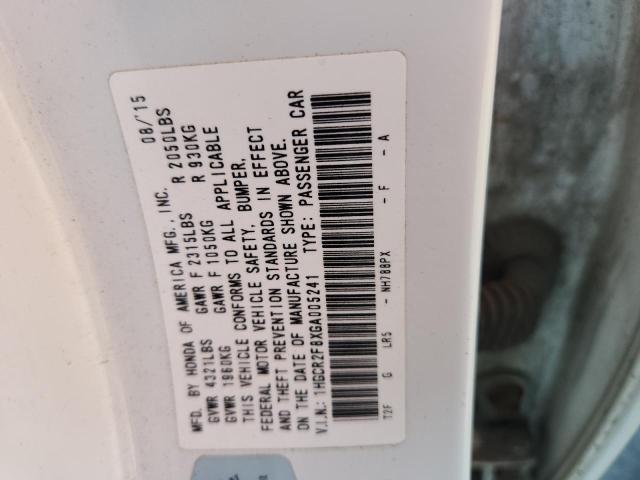 1HGCR2F8XGA005241 - 2016 HONDA ACCORD EXL WHITE photo 12